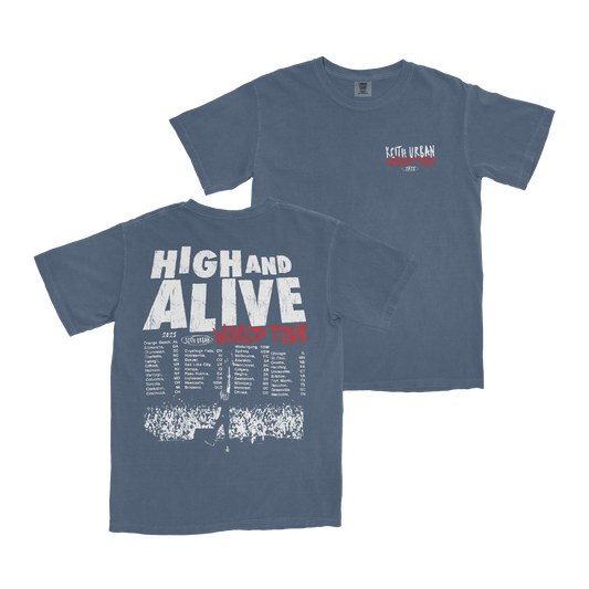 Blue HIGH AND ALIVE WORLD TOUR 2025 Tee