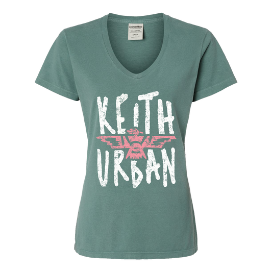 Ladies Green Phoenix V-Neck Tee