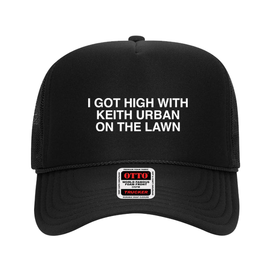 HIGH On The Lawn Black Trucker Hat